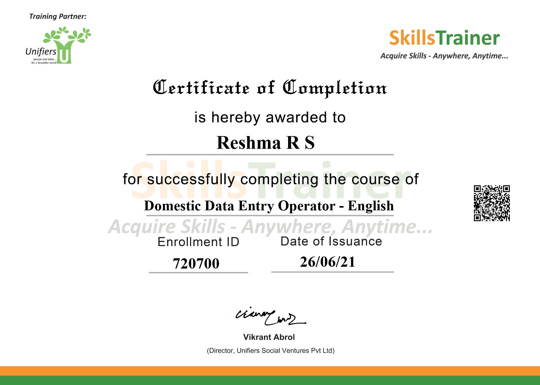 Certificate 3